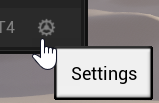 Gear icon highlighted in status bar