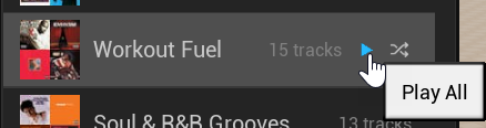 Playlist row - hover actions