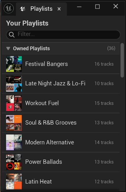 Track list view