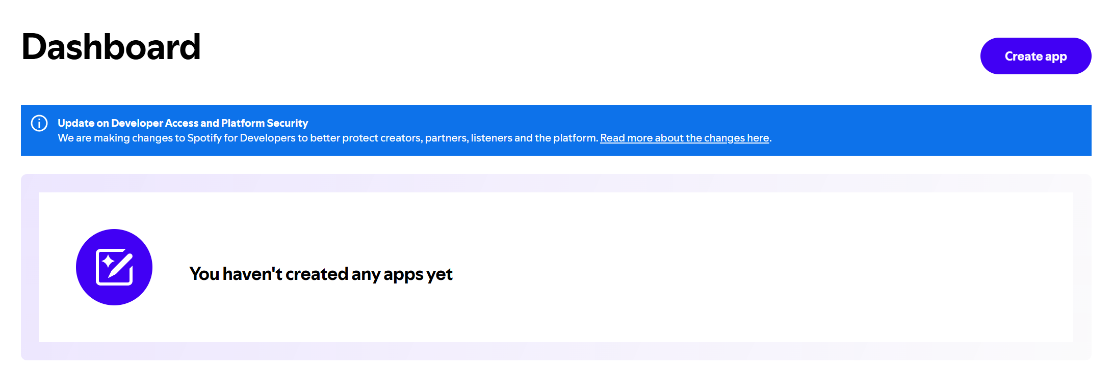 Spotify Developer Dashboard