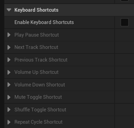 Keyboard Shortcuts section