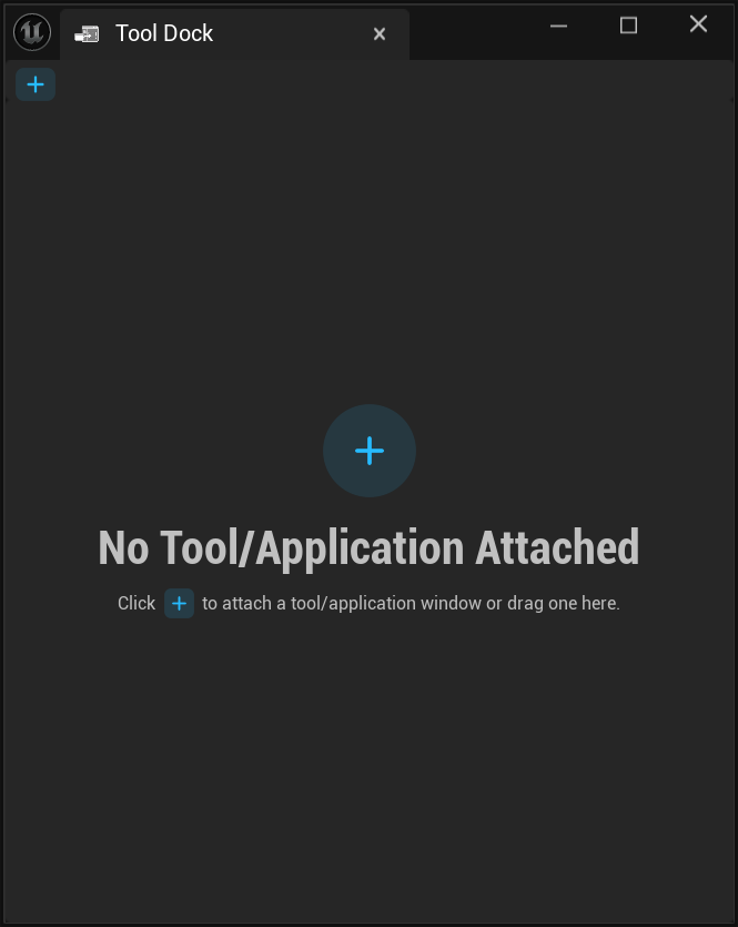 The empty Tool Dock panel